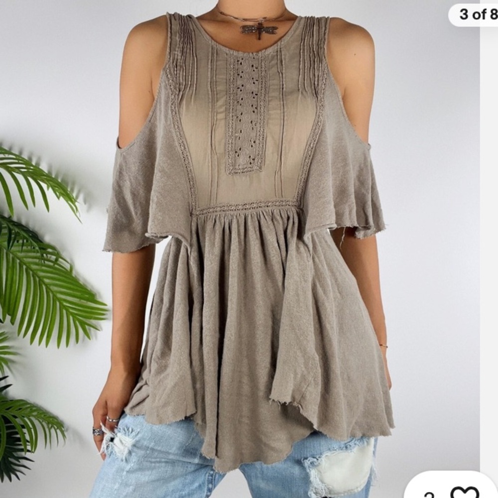 Free People Linen-cotton tunic